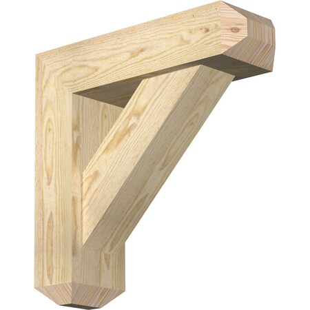 Ekena Millwork Traditional Craftsman Rough Sawn Bracket w/ Offset Brace, Douglas Fir, 6"W x 20"D x 20"H BKT0604X20X20TRA04RDF